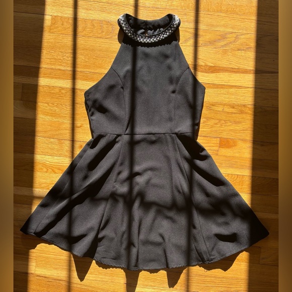 Black Halter Party Dress Size M - Picture 1 of 12